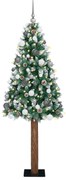 vidaXL Slim Christmas Tree LEDs & Σετ Μπάλες Πράσινο 210 εκ PVC