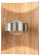 Απλίκα Φωτιστικό Τοίχου LED 9W RGBW SHINE-WOOD Νίκελ Ματ-Φυσικό Ξύλο 2700/3350/4000K 30542 Fischer Honsel-30542-Νίκελ Ματ 30542