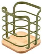 ΘΗΚΗ ΓΙΑ ΚΟΥΤΑΛΕΣ BAMBOO 12x12x14.5cm ESSENTIALS ΜΕ ΑΤΣΑΛΙ ΛΑΔΙ ESTIA 01-14155