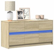 Έπιπλο Τηλεόρασης με LED Sonoma Δρυς 100x34x50 εκ. Επεξ. Ξύλο