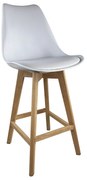 Σκαμπό Bar ArteLibre BRONX Λευκό PP/PU/Ξύλο 57.5x49x105cm-14600112