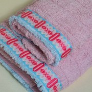 Πετσέτα Σώματος (80x150) White Fabric Almeida Pink 600gsm