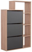 Παπουτσοθήκη Robben Μελαμίνη Σε Ανθρακή-Oak 90x29.5x142.5Υεκ.