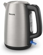 Ηλεκτρικός βραστήρας Philips Viva Collection HD9351/90, 2200W, 1.7l, Μέταλλο, Αυτόματος τερματισμός λειτουργίας, Προστασία κατά της υπερθέρμανσης, Γκρι/Μαύρο