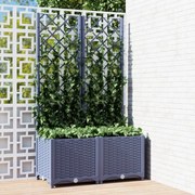 vidaXL Ζαρντινιέρα Κήπου με Καφασωτό Μπλε Γκρι 80x40x136 εκ. από PP