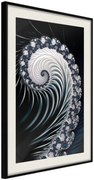 Αφίσα - Fractal Spiral (Negative) - 40x60 - Μαύρο - Με πασπαρτού