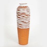 Βάζο Κεραμικό 752-20232 12,1x12,1x36,1cm Terracotta-White Estheti Home Κεραμικό
