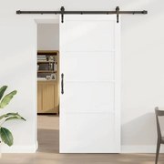vidaXL Συρόμενη Πόρτα Χειροκίνητος Λευκό και μαύρο 93 x 211 εκ.