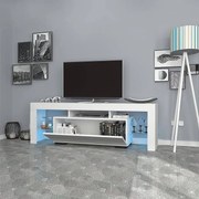 Έπιπλο τηλεόρασης Stilo Megapap με φωτισμό LED χρώμα λευκό 150x37x52εκ.