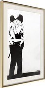 Αφίσα - Banksy: Kissing Coppers II - 40x60 - Χρυσό - Με πασπαρτού