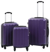 vidaXL Σετ Βαλιτσών Τρόλεϊ με Σκληρό Περίβλημα 3 τεμ. Μοβ από ABS