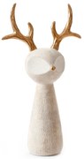 XMAS CUTE DEER L DECO POLYRESIN ΜΠΕΖ ΧΡΥΣΟ 23x12xH41cm