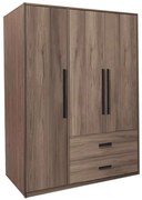 Ντουλάπα Τρίφυλλη Edritte 072-000097 120x52x195cm Light Walnut Τρίφυλλη