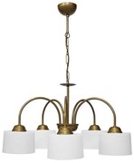 Φωτιστικό Οροφής Bella Drum 01-0376 5/E27 Φ55x70cm Gold Matte-White Heronia Μέταλλο