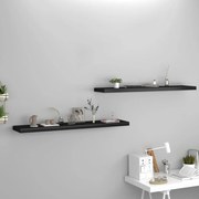 vidaXL Ράφια Τοίχου 2 τεμ. Μαύρα 120 x 23,5 x 3,8 εκ. MDF