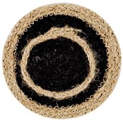 Σουβέρ Coaster 233 (Σετ 4τμχ) Black-Beige Kentia Jute