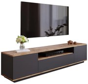 Έπιπλο τηλεόρασης Soren pakoworld sonoma-ανθρακί 180x.44.5x44.6εκ