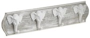 Inart Κρεμάστρα Ξύλινη-Resin Αντικέ 48x6x11cm Λευκή 3-70-143-0059