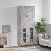 vidaXL Ντουλάπι Γκρι Σκυροδέματος 69,5x34x180 εκ. Επεξεργασμένο Ξύλο