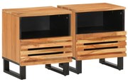 Κομοδίνα 2 τεμ. 40 x 34 x 46 εκ. από Μασίφ Ξύλο Ακακίας 377469
