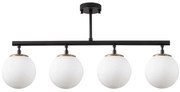 Φωτιστικό Οροφής - Πλαφονιέρα Fazli 942FLG1194 70x15x35cm 4xE14 40W Black-White Opviq