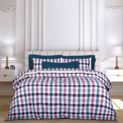 Σεντόνια 2266 (Σετ 4τμχ) Red-Blue Greenwich Polo Club Υπέρδιπλo 240x260cm 100% Βαμβάκι