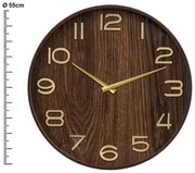 Ρολόι τοίχου Ivana Atmosphera Αναλογικό, με διάμετρο 55cm - Kαφέ/Χρυσό