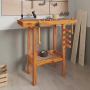 vidaXL Πάγκος Εργασίας με Μέγγενες 92x48x83 εκ. από Μασίφ Ξύλο Ακακίας