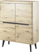 Lh-homefurniture Μπουφές Nordi Artisan+μαύρο 107x134x40cm 24105-NR-ART