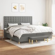 ΚΡΕΒΑΤΙ BOXSPRING ΜΕ ΣΤΡΩΜΑ ΣΚΟΥΡΟ ΓΚΡΙ 200X200 ΕΚ. ΥΦΑΣΜΑΤΙΝΟ 3137502