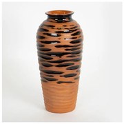 Βάζο Κεραμικό Τερακότα &amp; Μαύρο 13.5x13.5x28.8cm 752-20233 Estheti 752-20233 Καφέ