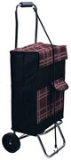 Καρότσι-τρόλεϋ λαϊκής υφασμάτινο σε χρώμα μαύρο/βυσσινί 32Lt