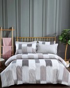 Microsilk Κομποζέ Εμπριμέ Oxford Ζεύγος Μαξιλαροθήκες Σοκολά-Καφέ Brush Nano 50x70+5cm 50x70 5cm Multi