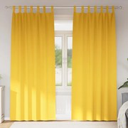 vidaXL Κουρτίνες 2 pcs κίτρινο μουσταρδί 260 x 140 εκ. Πολυεστέρας