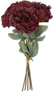 Τεχνητό Μπουκέτο Peony Flower 21086 43cm Red GloboStar Ύφασμα