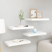 Ράφια Τοίχου 4 τεμ. Δρυς/Άσπρο 50 x 23 x 3,8 εκ. MDF 326575