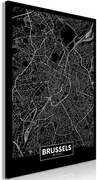 Πίνακας - Dark Map of Brussels (1 Part) Vertical - 40x60