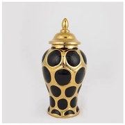 Βάζο Κεραμικό Μαύρο &amp; Χρυσό 16x16x33.8cm 752-20014 Estheti-752-20014-Μαύρο-Χρυσό 752-20014