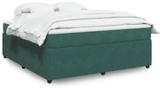 vidaXL Κρεβάτι Boxspring με Στρώμα Σκούρο Πράσινο 180x200εκ. Βελούδινο