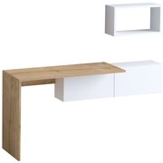 Γραφείο Με Ράφι Tiff (Σετ 2Τμχ) 393MRD1297 145x45x74/45x15x26cm White-Oak