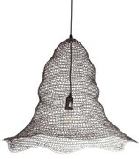 01893 GloboStar®  KENTUCKY 01893 Vintage Κρεμαστό Φωτιστικό Πλέγμα Μονόφωτο 1 x E27 IP20 Καφέ Μέταλλο - Μ60 x Π60 x Υ52cm