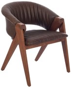 Πολυθρόνα Volk 783-1514-A 60x65x75cm Walnut-Brown Ξύλο,Τεχνόδερμα