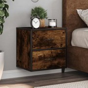 Κομοδίνο επίτοιχο ντουλάπι καπνιστή δρυς 40x31x39,5 cm - Καφέ