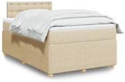 ΚΡΕΒΑΤΙ BOXSPRING ΜΕ ΣΤΡΩΜΑ ΚΡΕΜ 120X200 ΕΚ. ΥΦΑΣΜΑΤΙΝΟ 3287442