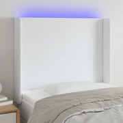 Κεφαλάρι Κρεβατιού LED Λευκό 83x16x118/128 εκ.Συνθετ. Δέρμα 3123841