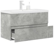 vidaXL Σετ Επίπλων Μπάνιου 2 Τεμαχίων Γκρι Σκυροδέματος από Επεξ. Ξύλο