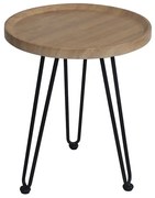 WOODWELL ΕΜ965,1MATRIX Τραπεζάκι Σαλονιού Καθιστικού, Μέταλλο Βαφή Μαύρο, Ξύλο Φυσικό Φ70xH.52cm ΕΜ965,1
