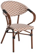 Καρέκλα - Πολυθρόνα C5861.03 Bamboo Look Καφέ - Λευκό 56,5x56,5x82 εκ. 56.5x56.5x82 εκ.