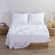 Σεντόνι Basic Με Λάστιχο White Nef-Nef Διπλό 140x230cm 100% Βαμβάκι
