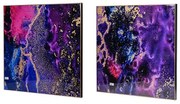 Artekko Deep Space Διακοσμητικός Πίνακας σε Μεταλλικό Καμβά Σετ 2 Τεμαχίων (90x90)cm Artekko 43937-DS